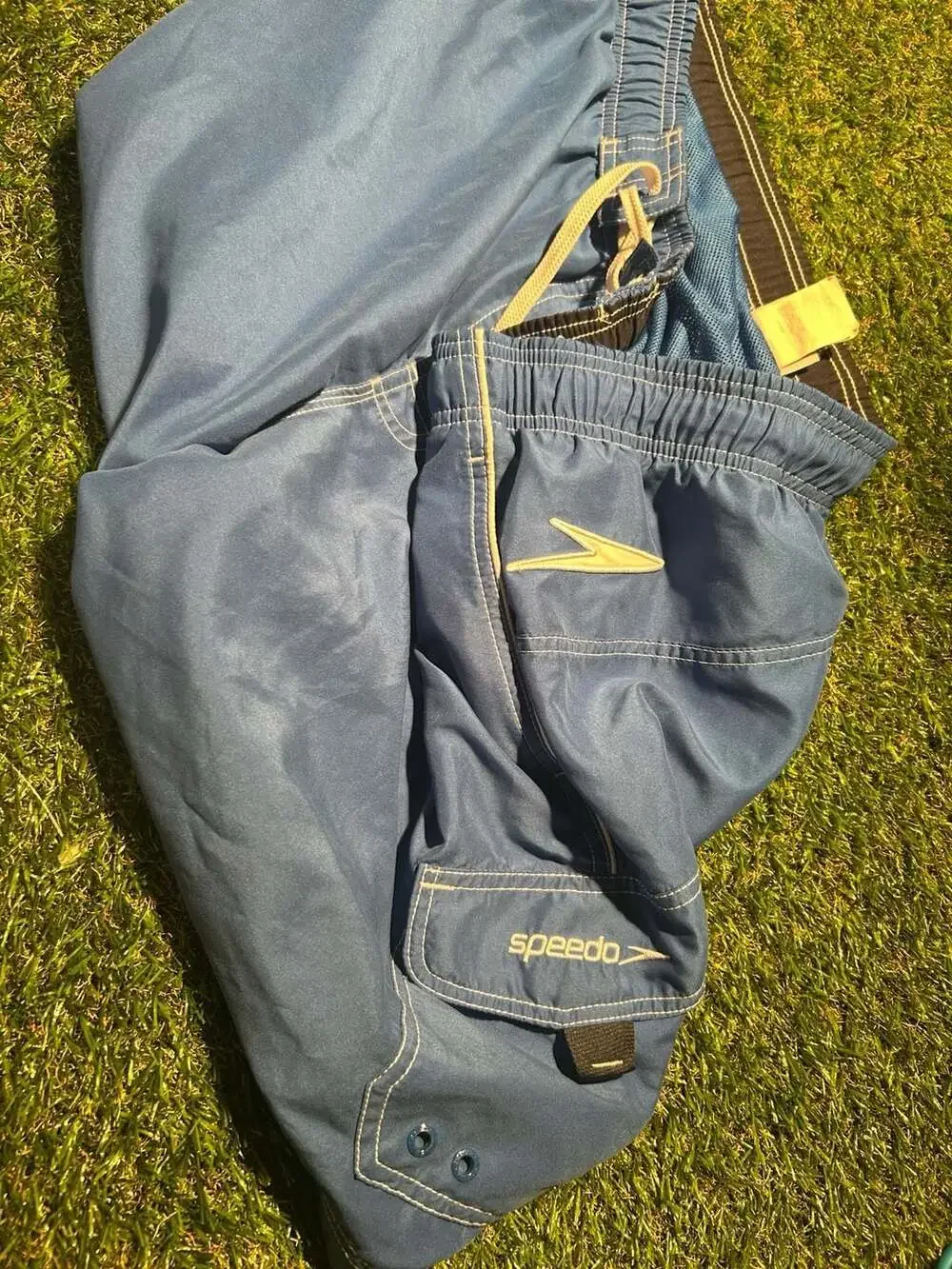 Speedo Men's Blue Swim Trunks with Cargo Pocket